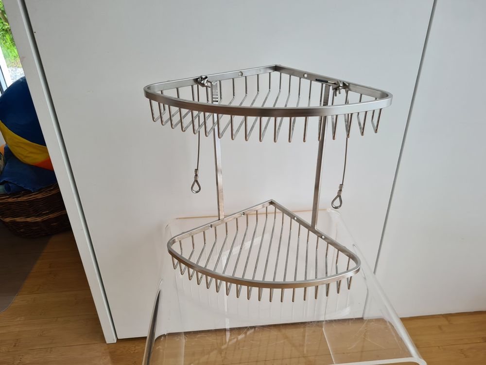 LuMOUzhou Eckdusche Regal Edelstahl - Dreieckiges Badezimmer Regal Wandmontage