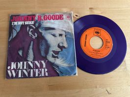 JOHNNY WINTER Johnny B goode rare farbiges Vinyl 70's Berry