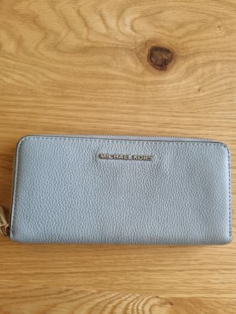 Michael Kors Damen Portemonnaie Hellblau Leder