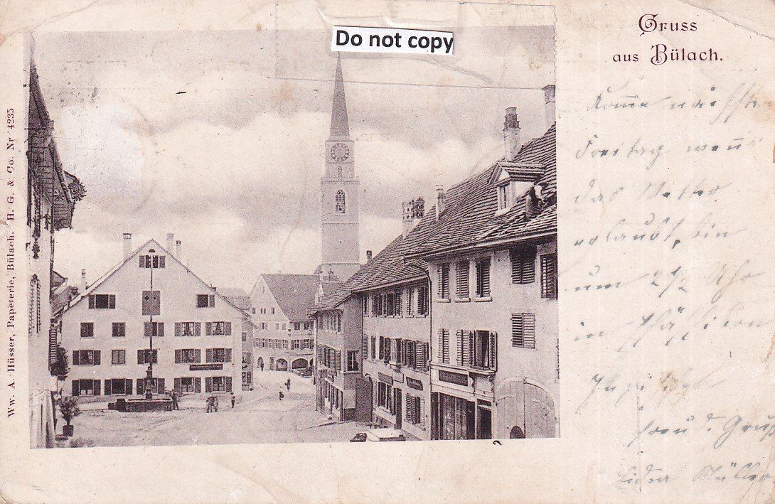 Cartoline postali: Bülach   ZH       um 1902 – Usato da Brig venduto da Valcards54