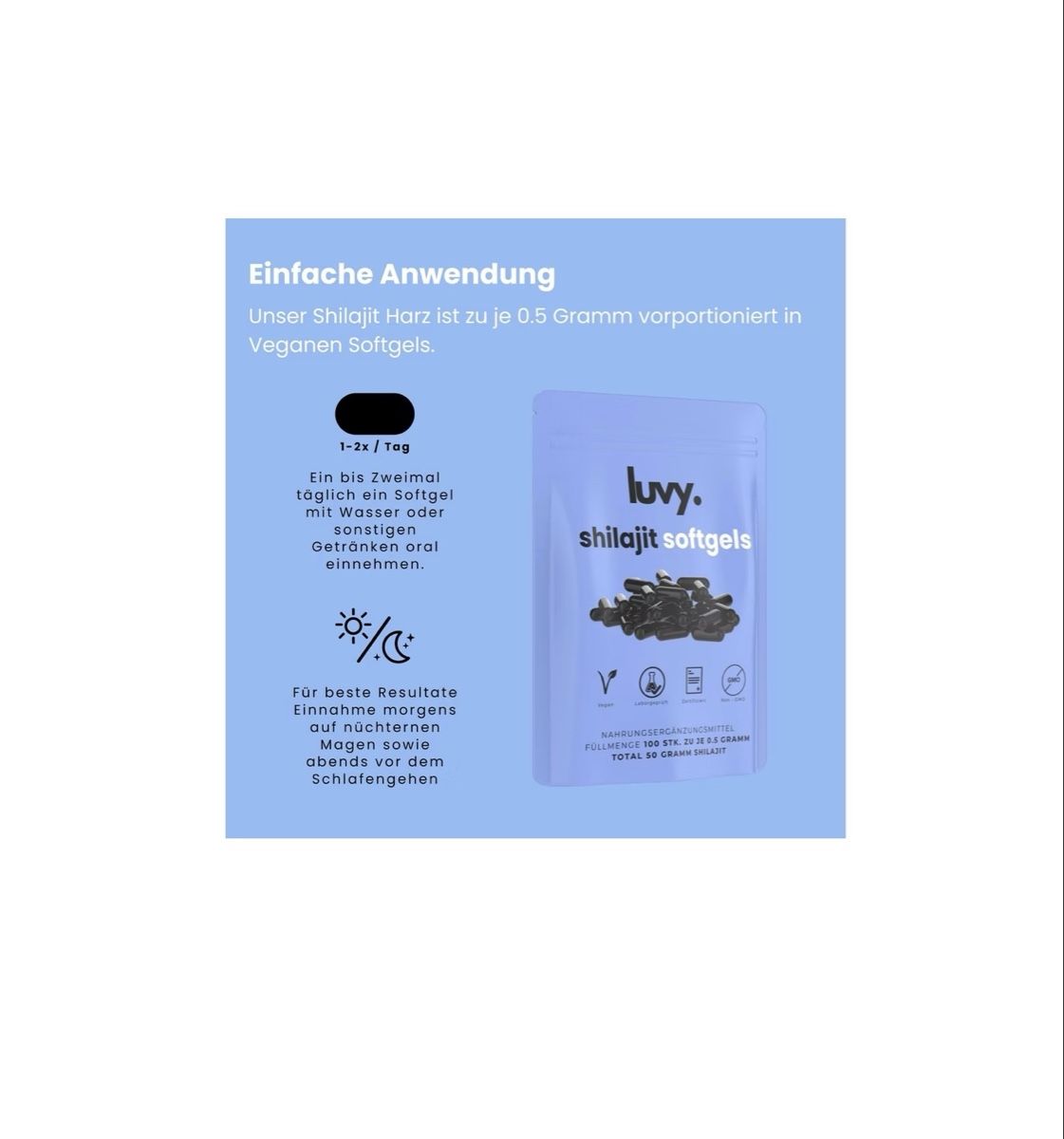 Cibi & Specialità: Luvy Shilajit Softgels 100 Stück  – Nuovo e nell'imballaggio originale da Rebstein venduto da dijana_crgc 2