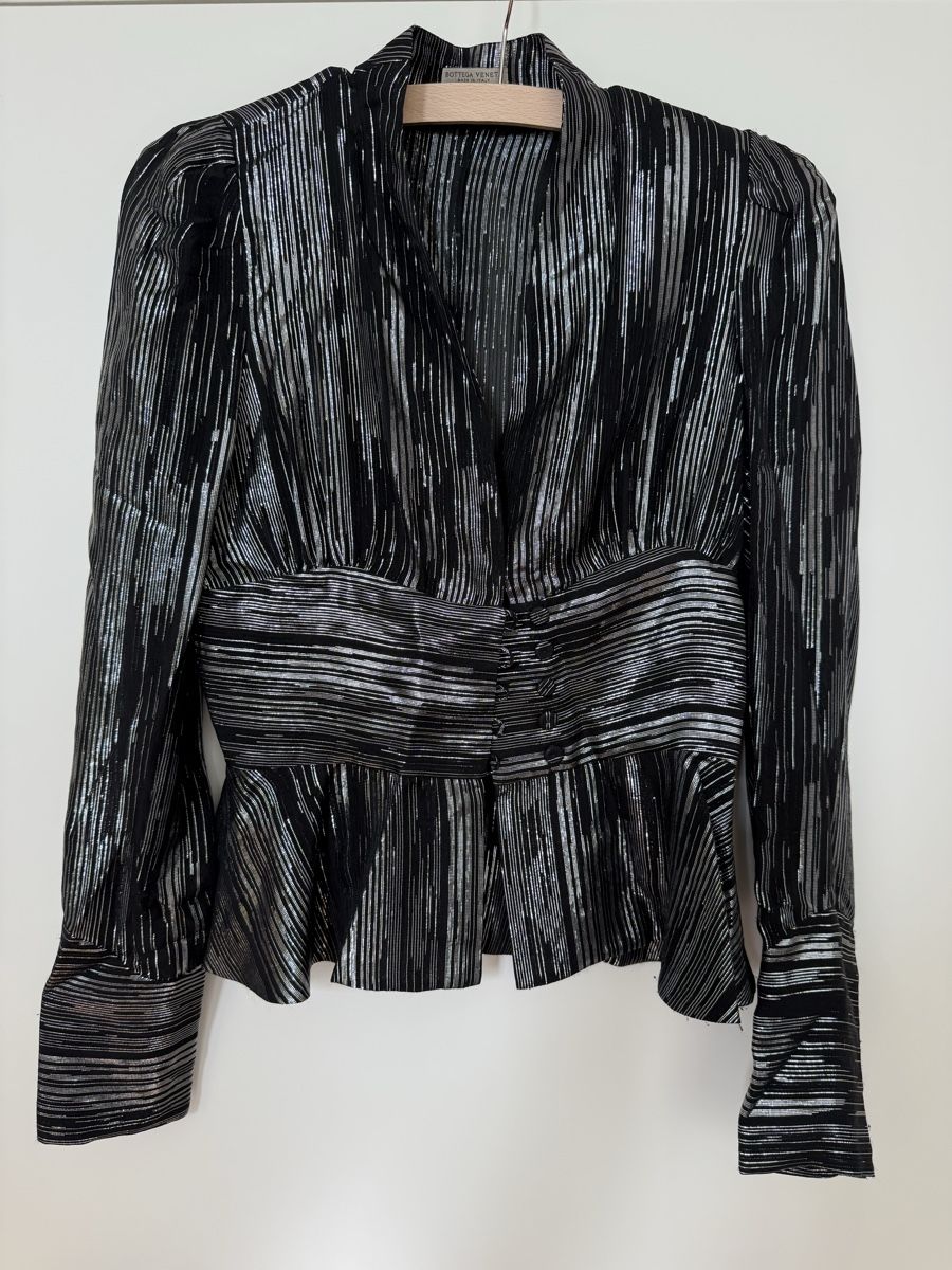 Bottega Veneta Blusen: Bottega Veneta Bluse Schwarz Silber – Gebraucht aus Zug von 5anna