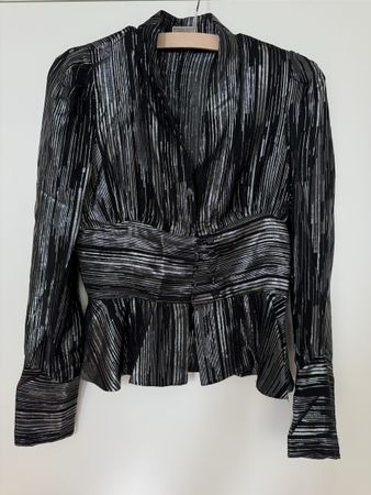 Bottega Veneta Bluse Schwarz Silber