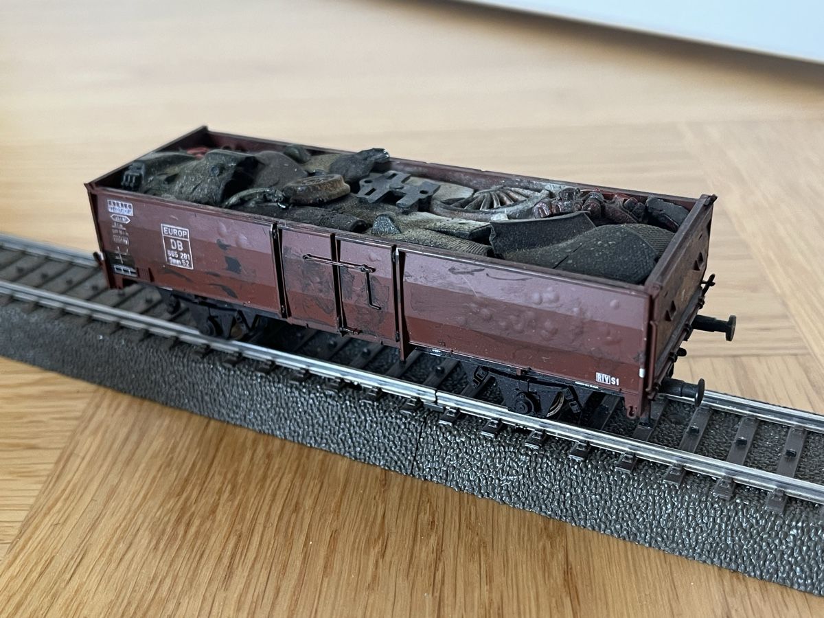 Modellini di ferrovie: Konvolut diverse Güterwagen mit Mängel – Difettoso da Basel venduto da Re620_11627 4