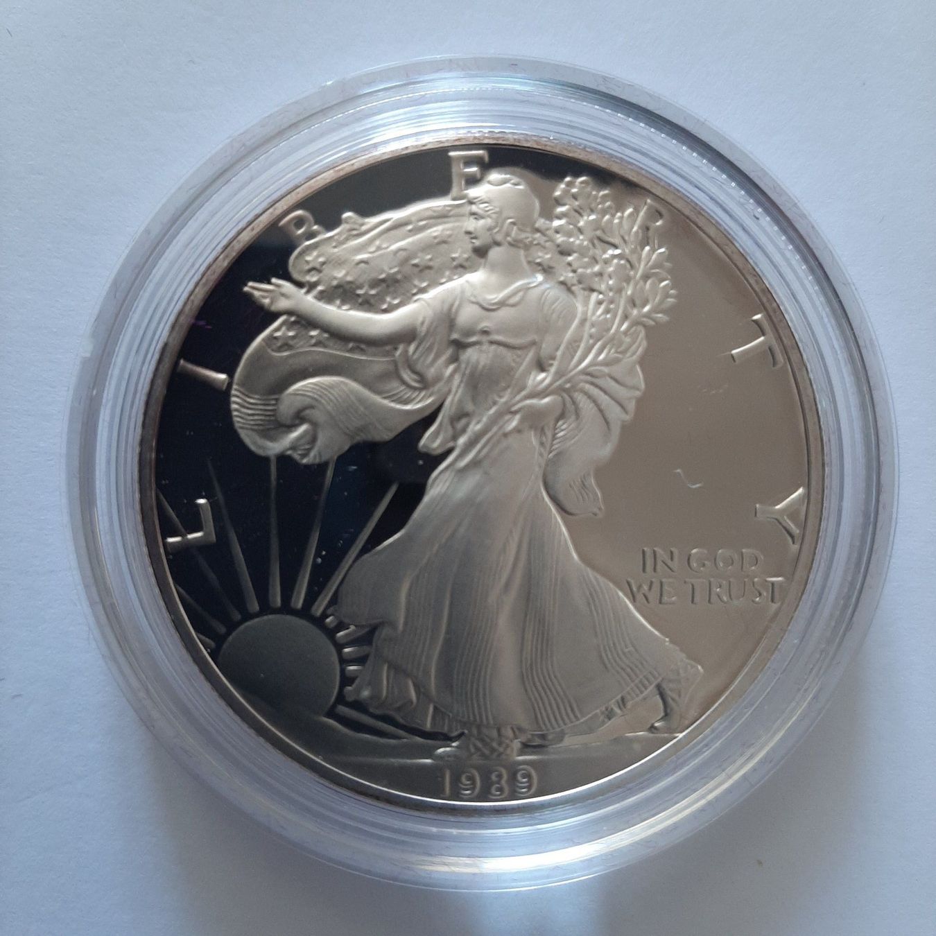 Tutti le monete: 1 oz American Eagle Proof 1989 en boîtier – Nuovo e nell'imballaggio originale da Carouge GE venduto da cecob0909 1