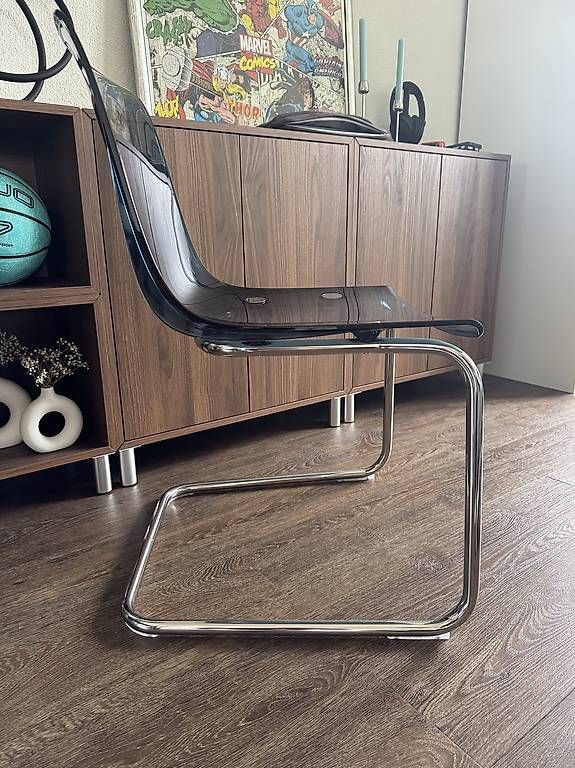 Ikea Sedie: Ikea Tobias Stuhl - Chrom/Blau Transparent – Usato da St. Gallen venduto da Zega6 1