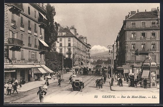 Cartoline postali: AK Genéve, Rue du Mont-Blanc – Usato da Berlin venduto da bartko-reher