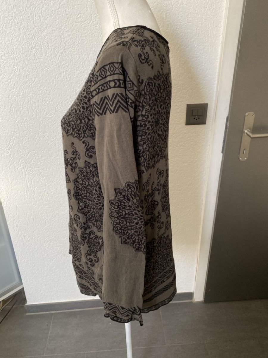 Monari Pulls & Sweat-shirts: Monari Pullover gemustert braun schwarz Grösse 42 – D'occasion à Homberg b. Thun par Homata 1