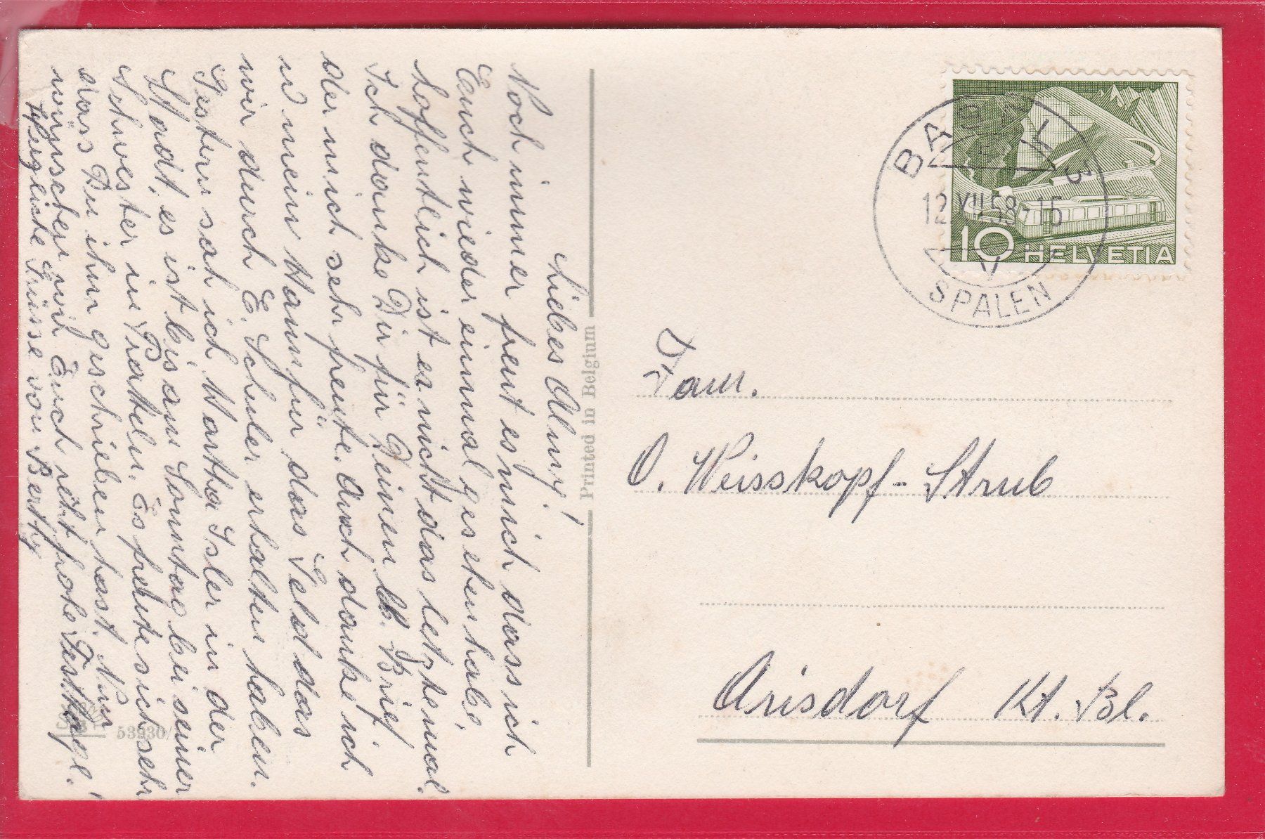 Cartoline postali: FROHE WEIHNACHTEN, 12.12.1958 – Usato da Oberrieden venduto da Gebirgsstelze 1