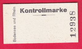 KARTON KONTROLLKARTE, BODENSEE UND RHEIN, UNGEBRAUCHT