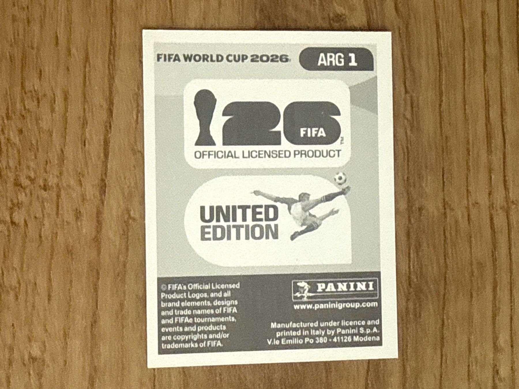 Panini Carte collezionabili: Panini FIFA World Cup 2026 Sticker ARG 1 – Usato da Glattbrugg venduto da Schweigmatt 1
