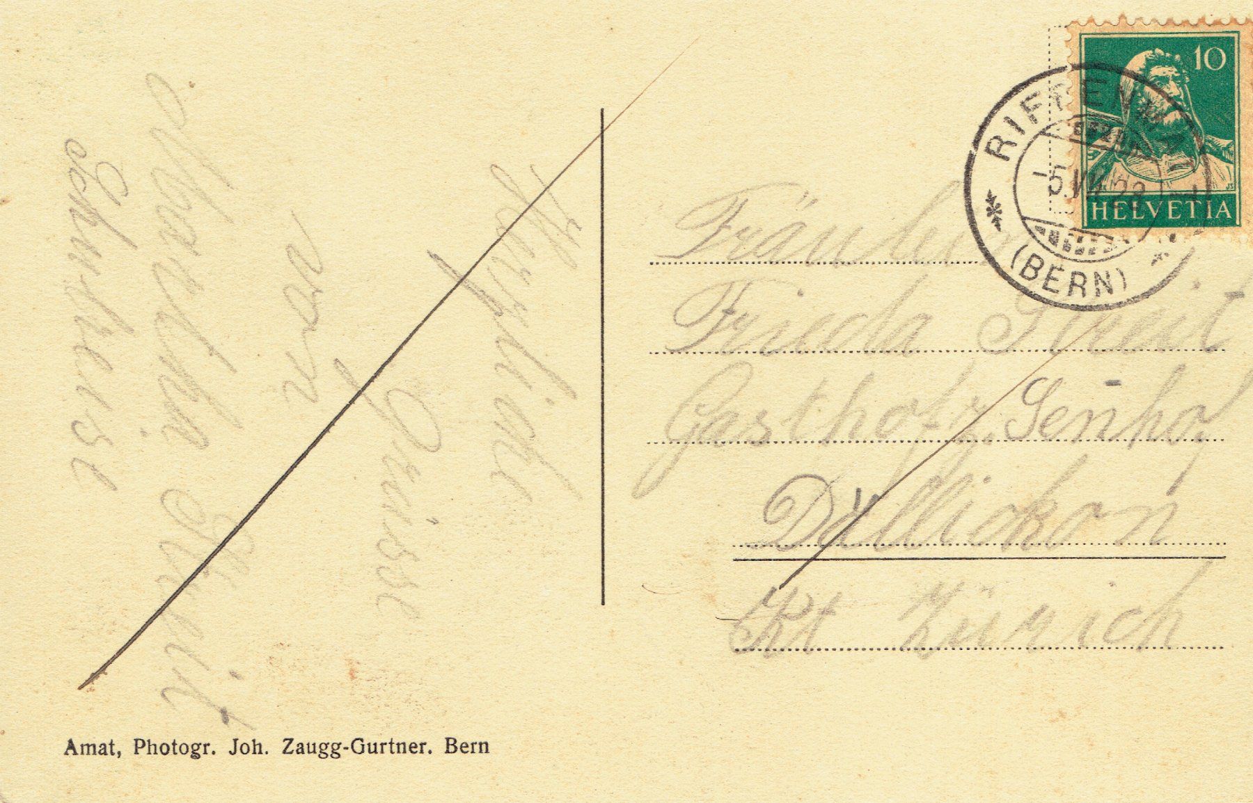 Ansichtskarten: Riffenmatt-Guggisberg BE, um 1925 – Gebraucht aus Otelfingen von Schmitte9 1