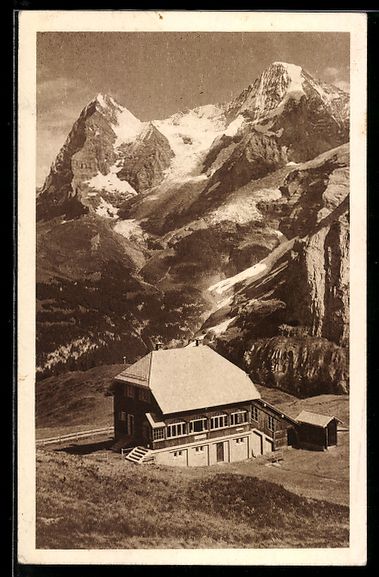 Cartoline postali: AK Mürren, Berghütte Allmendhubel – Usato da Berlin venduto da bartko-reher