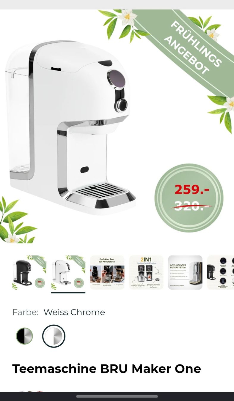 Küchengeräte: Bru Tea Maker One – Gebraucht aus Affoltern am Albis von nin_wnm5 4
