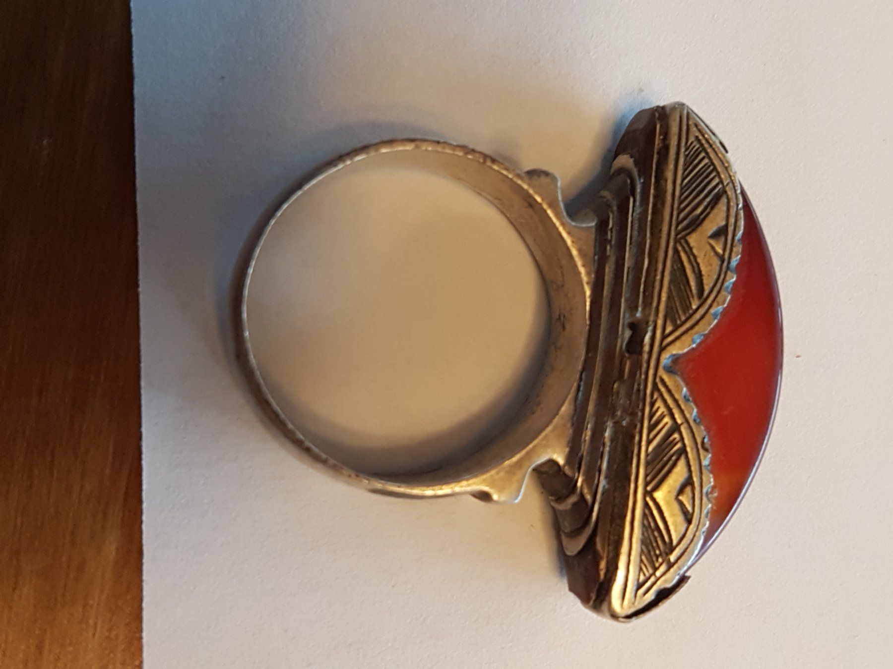 Anelli: Antiker Berber Ring Silber mit Amber – Usato da Röschenz venduto da Zorro046 1