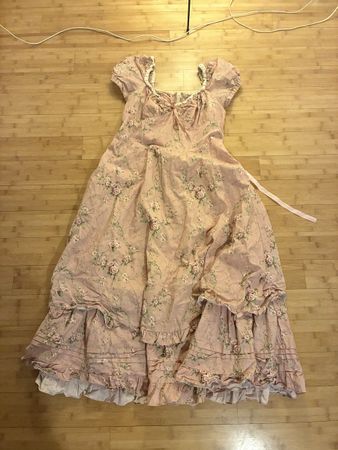 Kleid rosa Blumenmuster Grösse L Baumwolle