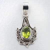 Peridot Anhänger Silber 925 classic Sterlingsilber Grün