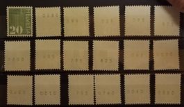 3565) 484RM, Lot, 18 Rollenmarken mit Nr. postfrisch