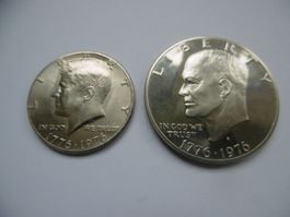 1/2  +  1 Dollar  1976  USA   (200 Jahre Amerika)  Cu/ Ni