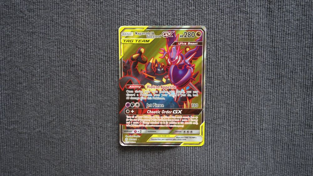 066 095 Pokemon Card - Naganadel & Guzzlord GX Full Art Holo (Sun & Moon -  Chin Collection) Pokmon Card