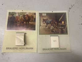 2 Kalender Brauerei Hürlimann 1970, 1976