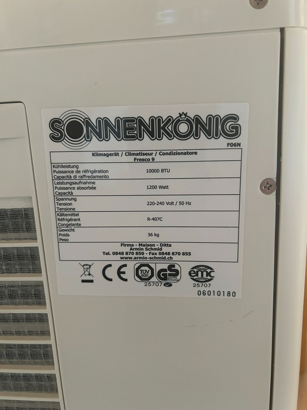 Condizionatori: Mobiles Klimagerät Fresco 9 – Usato da Abtwil SG venduto da htremp 4