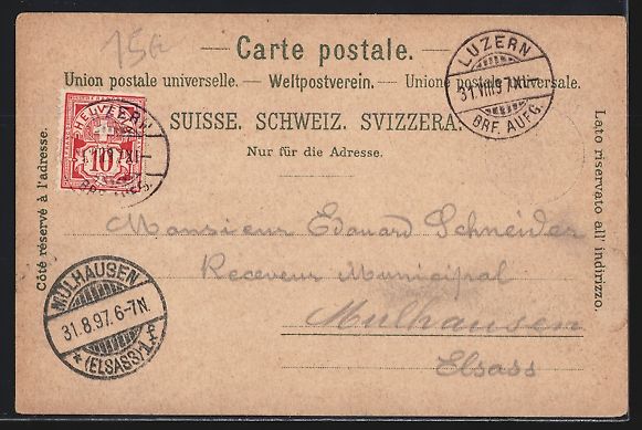 Cartoline postali: Litho Luzern, Teilansicht mit Promenade, – Usato da Berlin venduto da bartko-reher 1