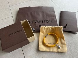 LOUIS VUITTON TASSIL GELB EPI LEDER "KEEP IT TWICE" ARMBAND