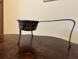 Kupfertopf mit Ständer und Henkel alt CHF