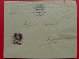 1918: Vollstempel von "PEDRINATE" (TI) auf Brief mit Nr.118.