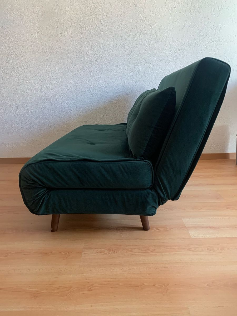 Divani: Schlafsofa aus Samt smaragdgrün – Usato da Zürich venduto da bichsumuesli 1