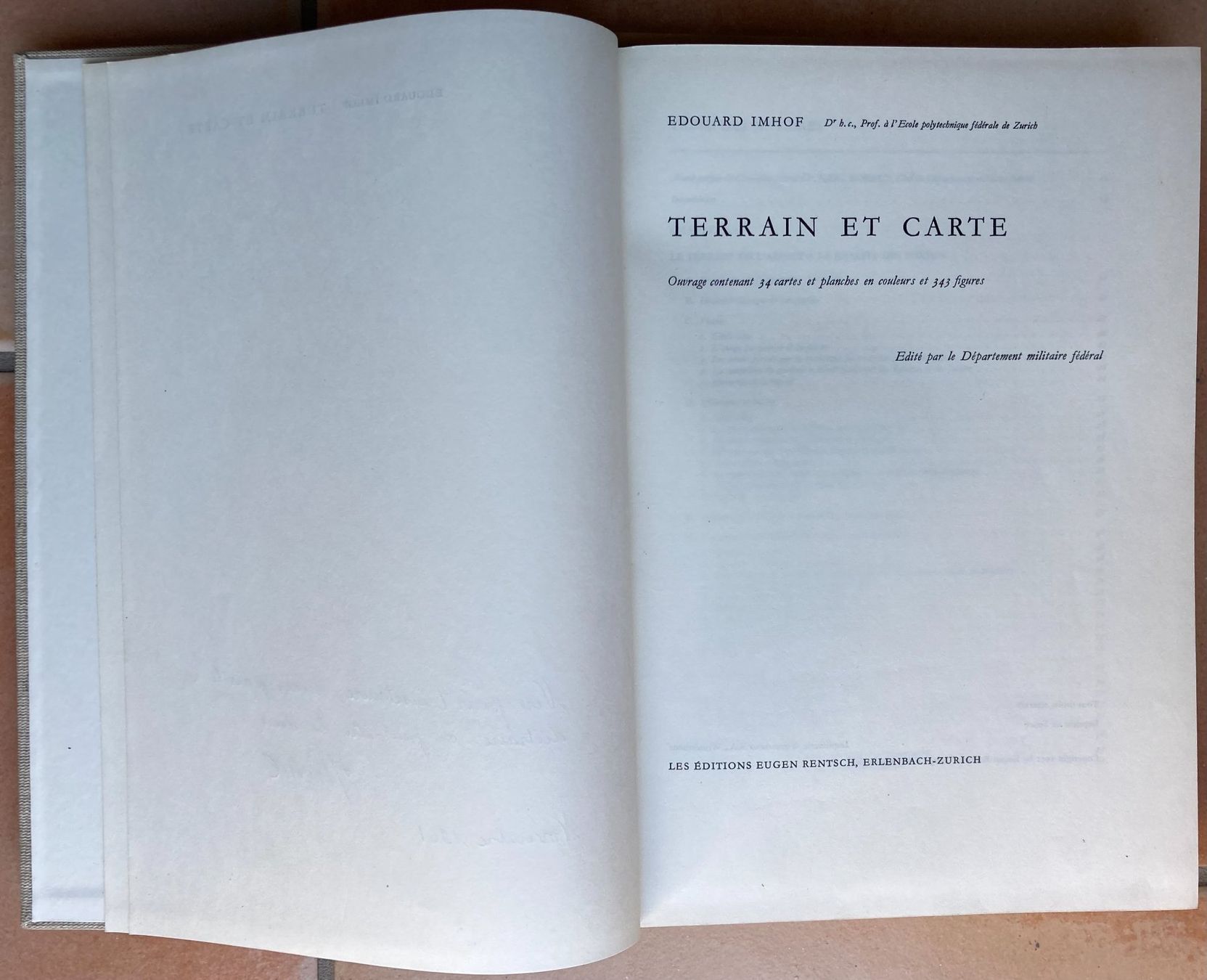 Landkarten & Atlanten: Terrain et Carte - Edouard Imhof – Gebraucht aus Versoix von HELVETICA_1
