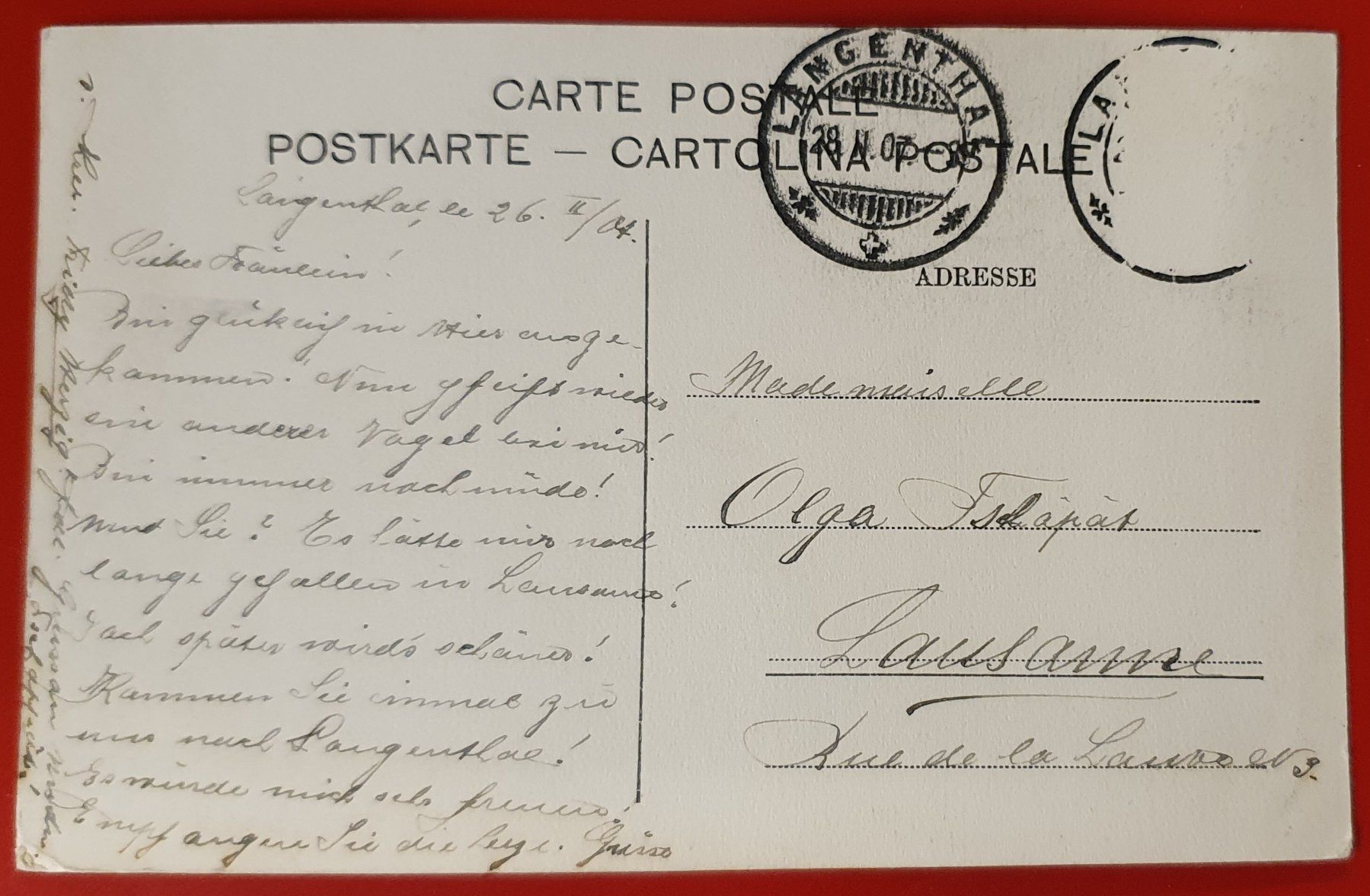 Cartoline postali: Langenthal 1904 - Generalansicht – Usato da Kreuzlingen venduto da Rschweiz1 1