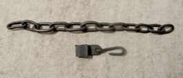 Massive Eisen Kette handgeschmiedet Einhänge-Haken Vintage