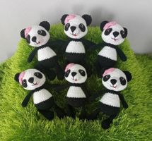 PANDA, Schlüsselanhänger, Handarbeit, gehäkelt, Amigurumi