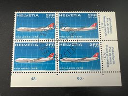 Flugpost Nr. F47 Viererblock mit FDC Stempel   (E181)