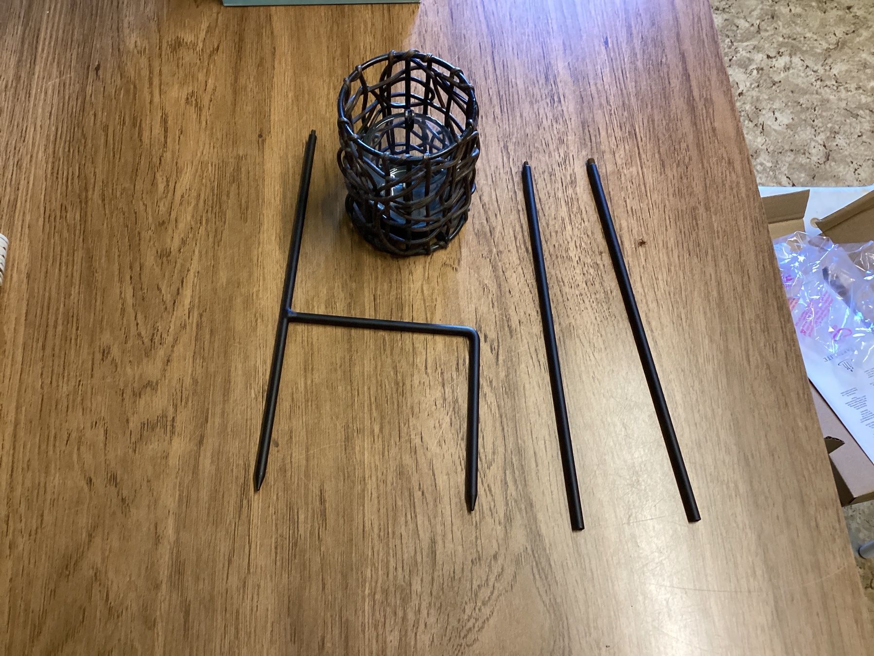 Partylite Portacandele: Votiv Kerzen Halter Rattan  mit Spiess – Nuovo e nell'imballaggio originale da lyss venduto da Dsll 1