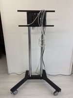 TV Ständer mobil mit Kabelmanagement Schwarz Metall