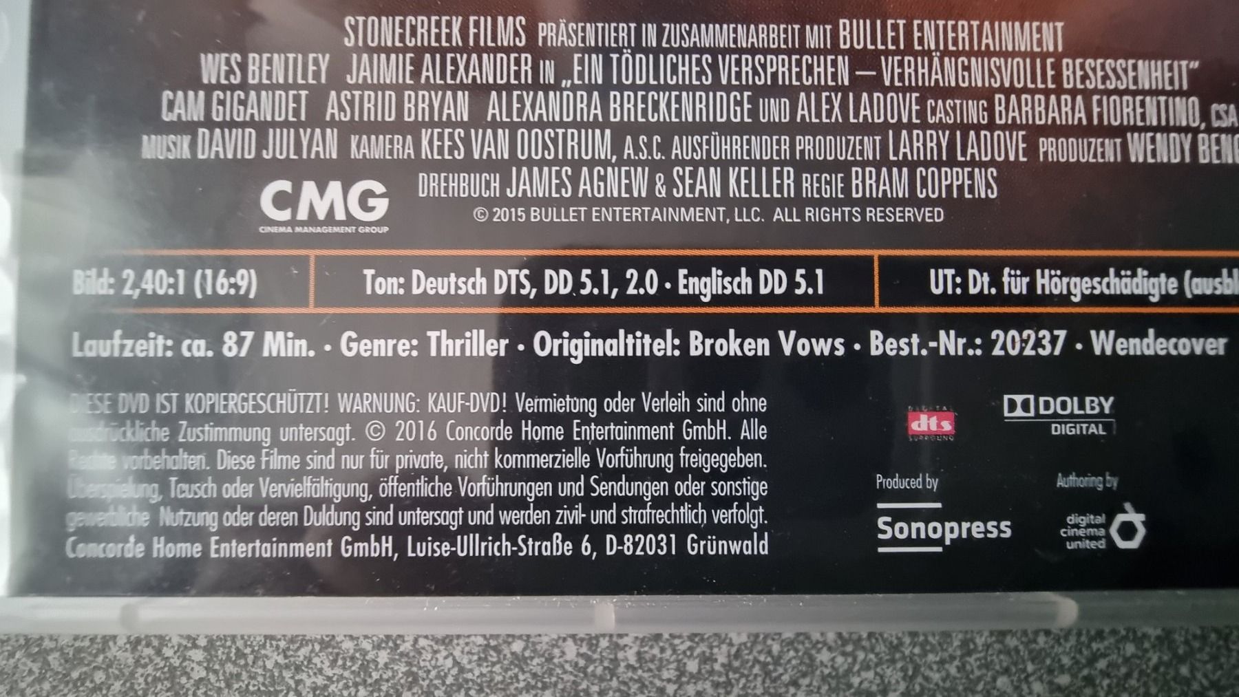 Tutti i DVDs: DVD Ein tödliches versprechen - Wes Bentley – Usato da Oetwil am See venduto da fineli2 1