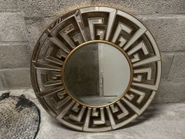 Miroir décoratif rond avec motif grec doré - Élégant