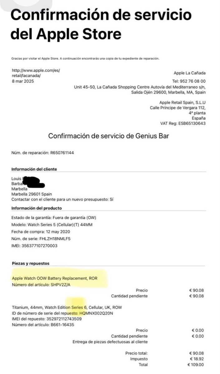 Apple Smartwatch: Apple Watch S6 44mm Titane Cellular 96% – Gebraucht aus YVERDON-LES-BAINS von Lazuli 6