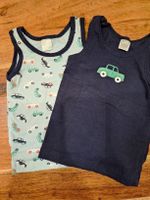 2 Unterhemden Jungen Baumwolle Grösse 98/104 blau Auto