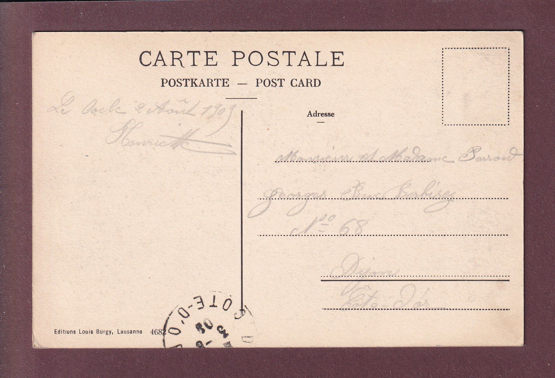 Cartes postales: LE LOCLE - Partie est - 1909 – D'occasion à Pully par nicecards 1