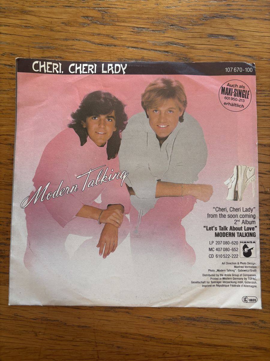 Dischi in vinile: Modern Talking - Cheri Cheri Lady - Vinyl Single Hit! – Usato da Münchenstein venduto da europaversand
