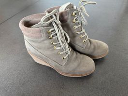 Tamaris "Primaloft" Winter-Stiefel mit Keilabsatz Gr36 beige
