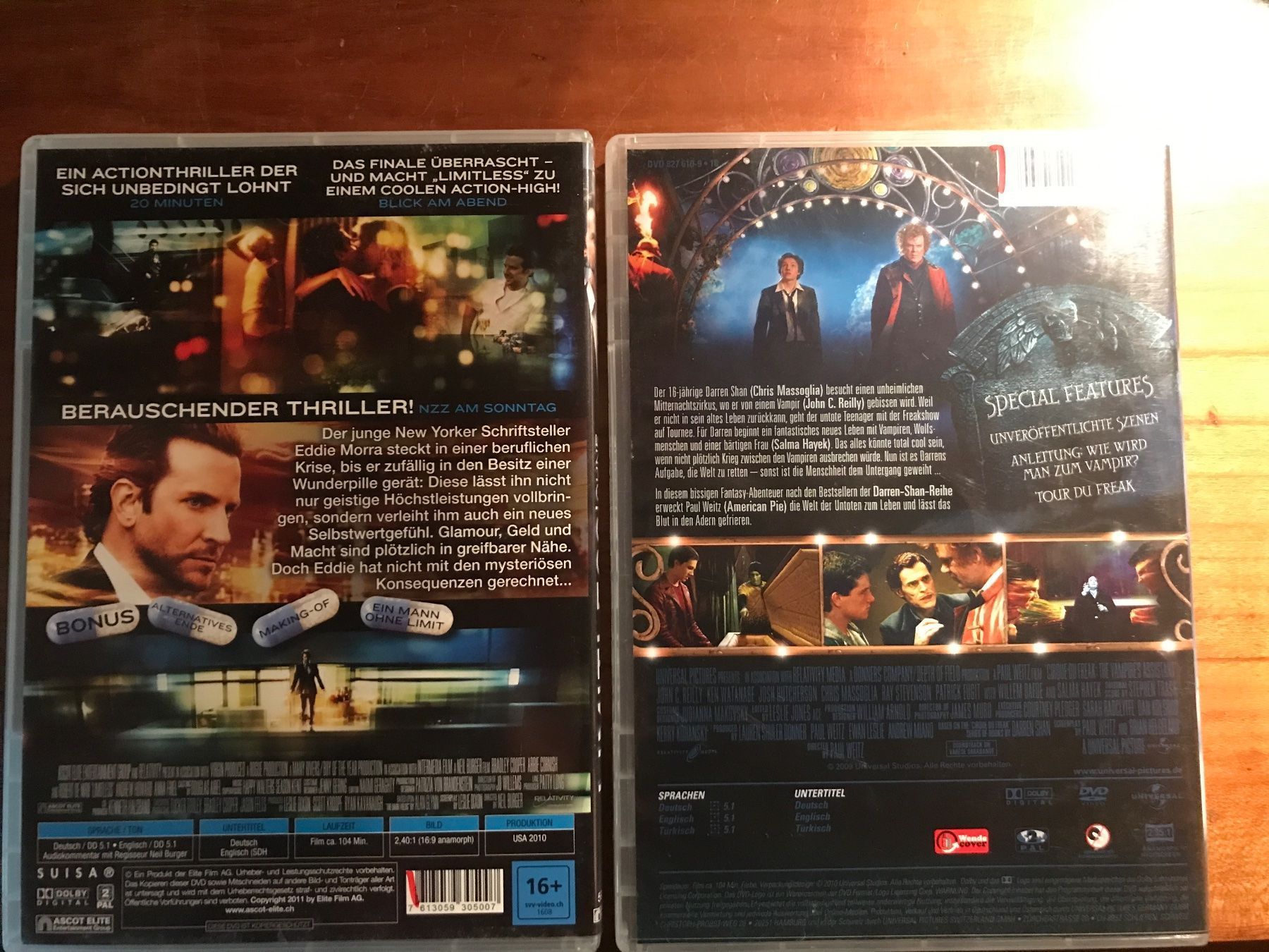 Tutti i DVDs: Limitless, Mitternachts Zirkus – Usato da Schliern b. Köniz venduto da Corinu59 1