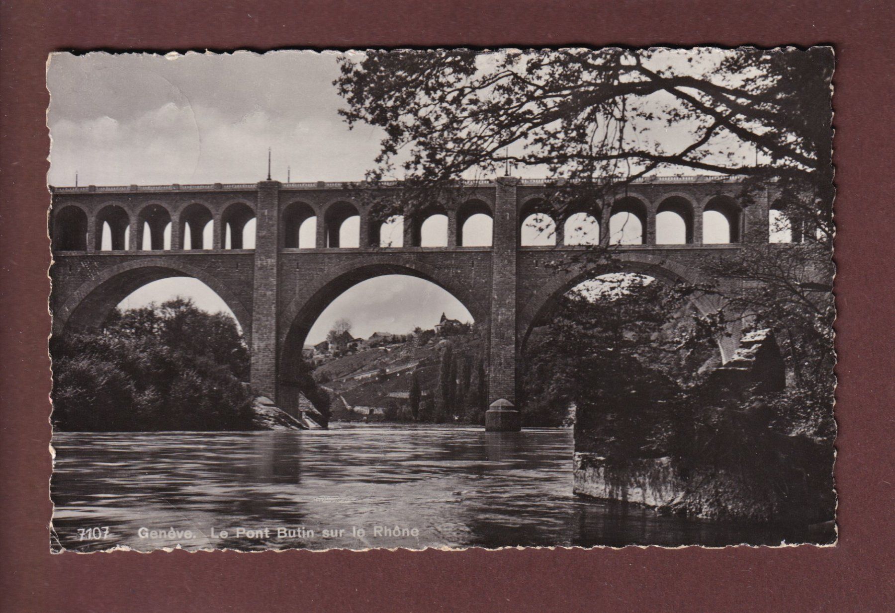 Cartoline postali: GENEVE - Pont Butin - 1937 // pli // – Usato da Pully venduto da nicecards