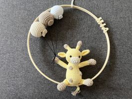 Tür-/Wanddeko Giraffe blasses gelb