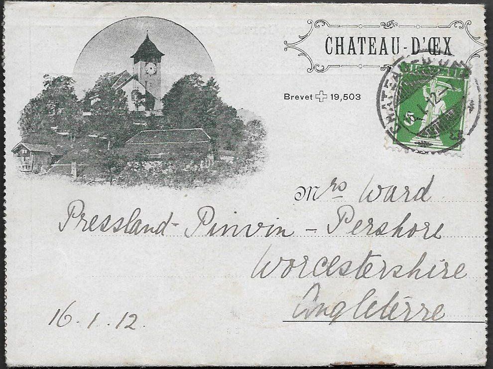 1912 Brief illust CHATEAU D #39 OEX mit Inhalt speziell ab 1 (Gebraucht