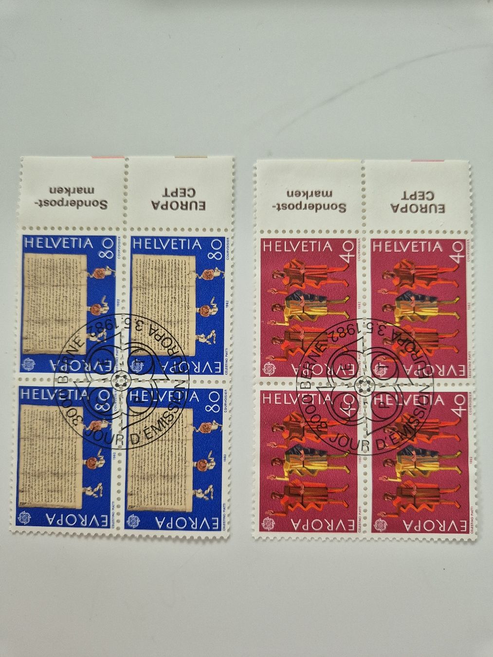 Tutti i francobolli: Briefmarken, Erst-Emmission, 1982 – Nuovo e nell'imballaggio originale da Bern venduto da tillier6